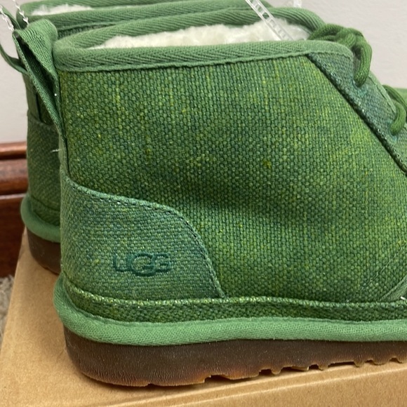 NWOT Men UGG SZ 10 Neumel Chukka Boots Tencel Natural Green Shearling Faux Fur - Picture 5 of 11